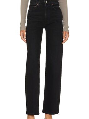 Agolde High-Rise Straight Leg Jeans - Black 90’s pinch